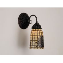 12" Wide Single Light Wall Sconce with Stained Glass Shade