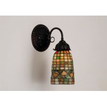 5" Wide Single Light Wall Sconce with Stained Glass Shade