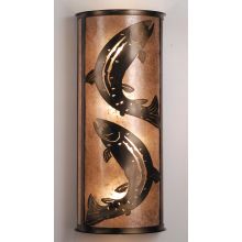 13" Wide 4 Light Wall Washer with Art Glass Shade