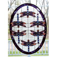 Stained Glass Tiffany Window from the Dragonflies Collection