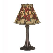 Asian Single Light Up Lighting Table Lamp from the Oriental Peony Collection