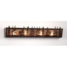 30" Wide 4 Light Wall Sconce with Mica Glass Shade