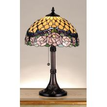 Vintage Stained Glass / Tiffany Accent Table Lamp from the Jeweled Rose Collection