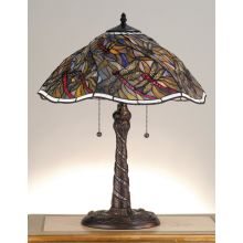 Stained Glass / Tiffany Table Lamp from the Spiral Dragonfly Collection