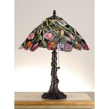 Stained Glass / Tiffany Accent Table Lamp from the Spiral Tulip Collection