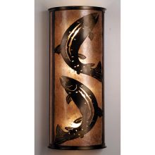 13" Wide 4 Light Wall Washer with Mica Glass Shade