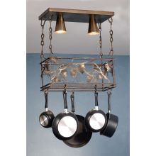 Two Light Down Lighting  Pot Rack from the Pinecone Collection
