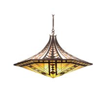 Sonoma Six Light Bowl Pendant with Custom Stained Glass Shade