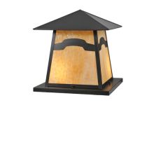Stillwater Mountain View 2 Light Outdoor Post Mount Lantern with Amber Mica Glass Shade