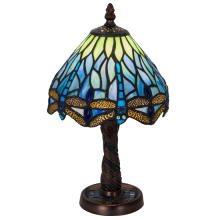 Hanginghead Dragonfly Single Light Stained Glass / Tiffany Accent Table Lamp