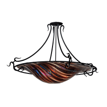 Metro Fusion 3 Light 36" Wide Semi Flush Ceiling Fixture with Multi-colored Glass Shade