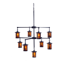 Fulton Prime 9 Light 32" Wide Chandelier with Brown Mica Shade