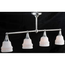 Oyster Bay 4 Light 37-1/2" Wide Semi Flush Ceiling Fixture with White Glass Shade