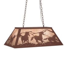 Long Running Horses 6 Light 17" Wide Linear Pendant