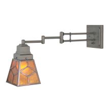 6"-14" W Amber Mica Diamond Mission Swing Arm Wall Sconce