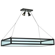 49" L Glass Tray Oblong Inverted Semi-Flush Ceiling Fixture