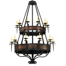 Costello 20 Light 48" Wide Taper Candle Style Chandelier - Wrought Iron Finish
