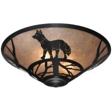 22" W Fox On The Loose Flush Mount Ceiling Fixture
