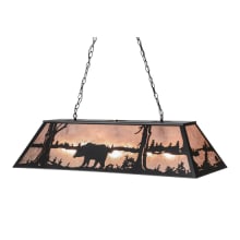 Bear at Lake 9 Light 17" Wide Linear Pendant