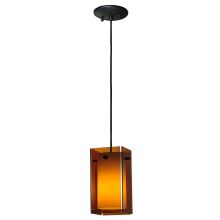 5" Square Quadrato Amber Mini Pendant