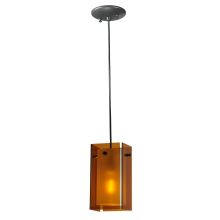 5" Square Quadrato Amber Mini Pendant