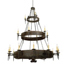 Warwick 21 Light 72" Wide Taper Candle Style Chandelier - Hand Wrought Iron Finish