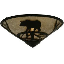 17" W Bear On The Loose Flush Mount Ceiling Fixture