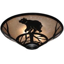 22" W Happy Bear On The Loose Flush Mount Ceiling Fixture