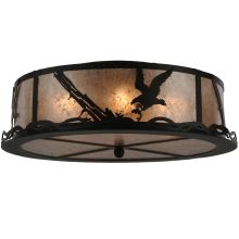 22" W Strike Of The Eagle Flush Mount Ceiling Fixture