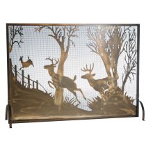 44" W X 31.5" H Deer On The Loose Fireplace Screen