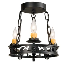 Sagebrush 3 Light 12" Wide Taper Candle Style Chandelier