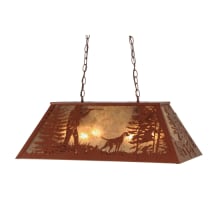 Quail Hunter with Dog 6 Light 17" Wide Linear Pendant