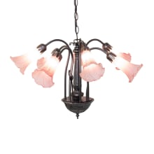 Pink Tiffany Pond Lily 7 Light 24" Wide Chandelier