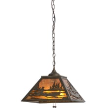 Canoe at Lake 2 Light 22" Wide Pendant