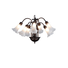 White Pond Lily 7 Light 17" Wide Mini Chandelier with White Glass Shade