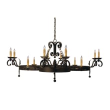 Andorra 12 Light 60" Wide Taper Candle Style Chandelier