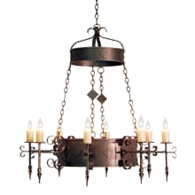 Diamante 8 Light 48" Wide Wrought Iron Candle Style Chandelier