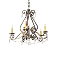 Adrianna 5 Light 26" Wide Crystal Candle Style Chandelier