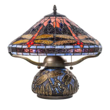 Tiffany Dragonfly 2 Light 16" Tall Buffet Table Lamp