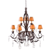 Country French 9 Light 36" Wide Crystal Chandelier