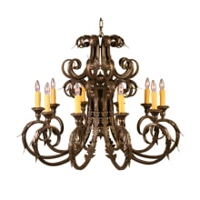 Serratina 10 Light 42" Wide Taper Candle Style Chandelier