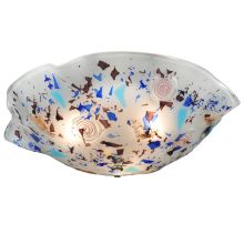 18.25" W Organic Slumped Fused Glass Flush Mount Ceiling Fixture