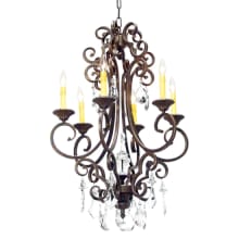 Aumberto 6 Light 24" Wide Crystal Candle Style Chandelier