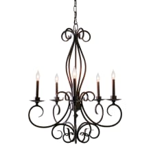 Phillipe 5 Light 28" Wide Taper Candle Style Chandelier