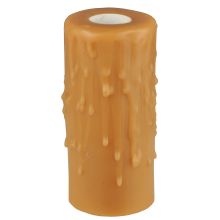 2" W X 4" H Beeswax Honey Amber Flat Top Candle Cover