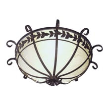 Florentine 2 Light 24" Wide Flush Mount Bowl Ceiling Fixture with White Shade - Pompeii Gold Finish