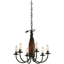 Tuscan Vineyard 6 Light 18" Wide Taper Candle Style Chandelier