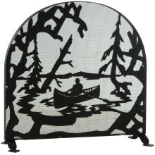 35" W X 34.5" H Canoe At Lake Arched Fireplace Screen