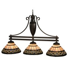 Ilona 3 Light 48" Wide Hand-Crafted Stained Glass Chandelier