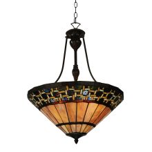 Ilona 3 Light 20.5" Wide Hand-Crafted Pendant with Stained Glass